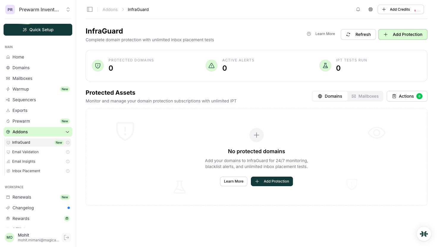InboxKit InfraGuard deliverability and blacklist monitoring dashboard